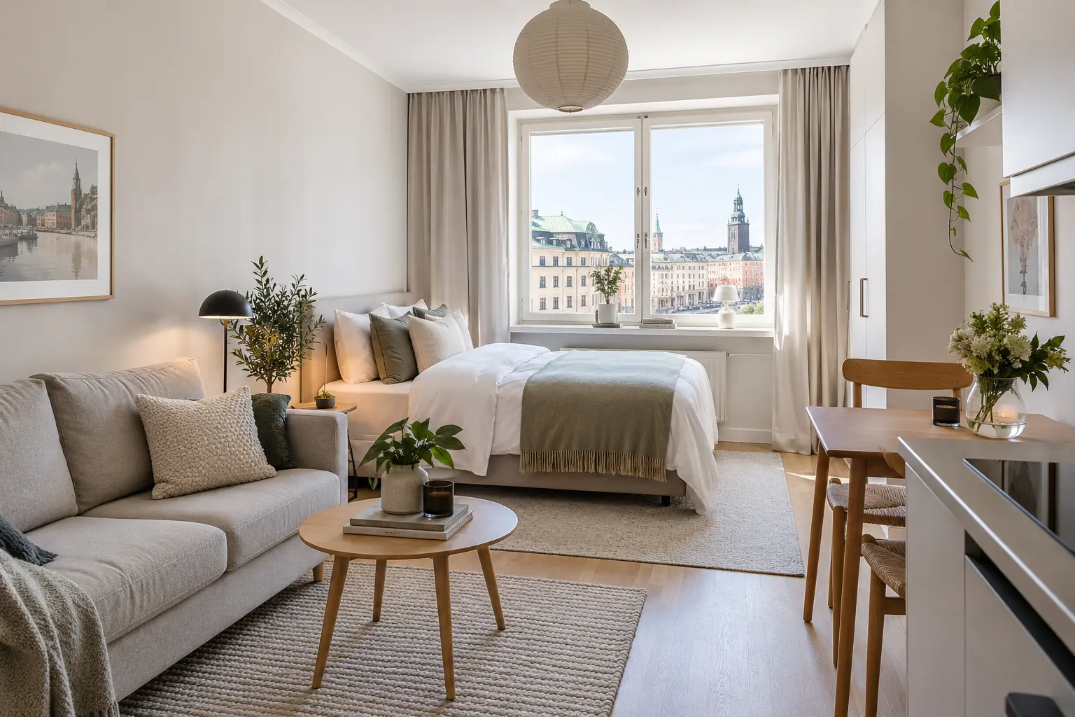 Ljus citylägenhet för korttidsuthyrning i Göteborg