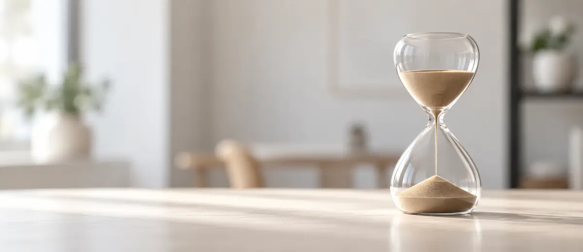 Timglas för guide om tidsåtgång vid flyttstädning