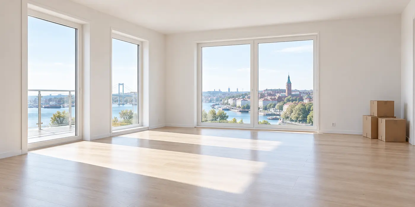 Tomt och välstädat rum i Göteborg