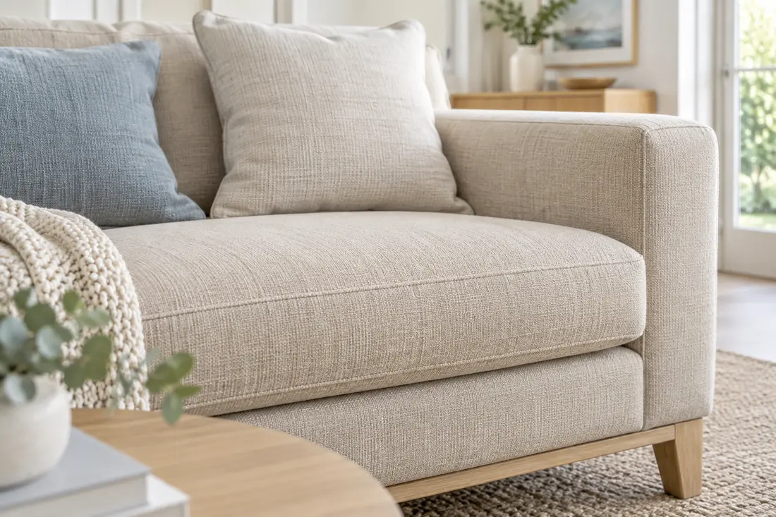 Ljus möbeltextil efter rengöring